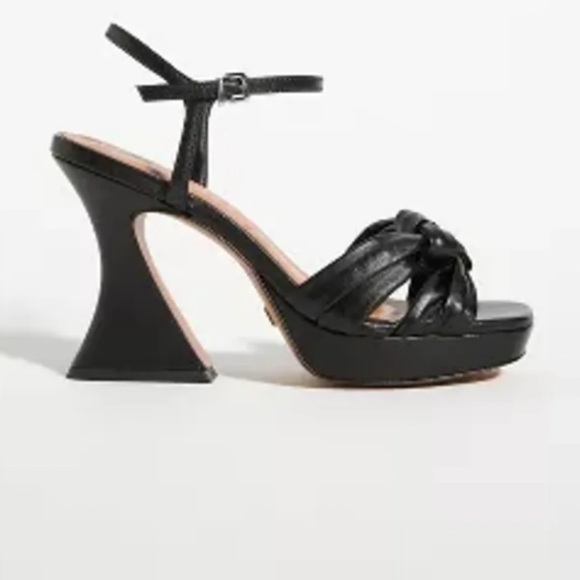 Worn once  Vicenza  Leather Knotted Platform Heels in Black size 37 - Picture 3 of 16